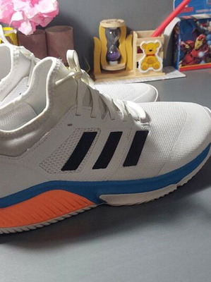 Adidas Court Team Bounce athletic shoes like new, white and orange, size 44.5