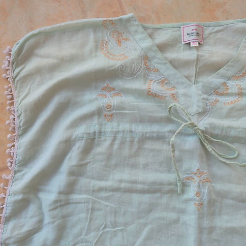 Achilleas Accessorize Kids' Mint Caftan with Pom Poms Used Cotton