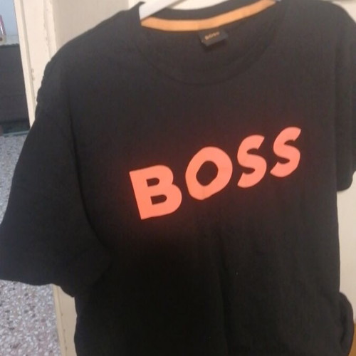 Boss unisex t-shirt, size XL, black and orange