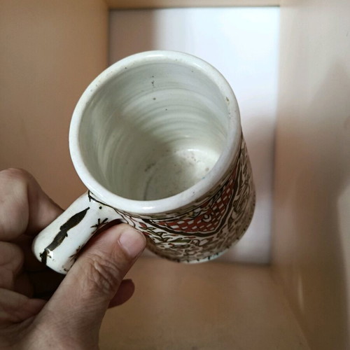 Kioutacheia style mug handmade, like new, height 11.5 cm