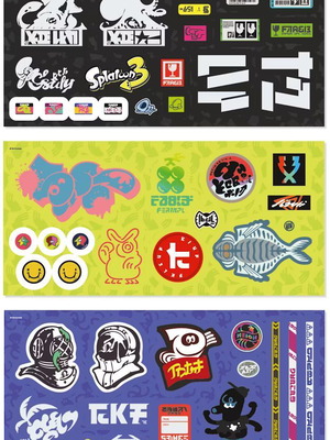 Nintendo Splatoon Stickers set of 3 authentic pages new