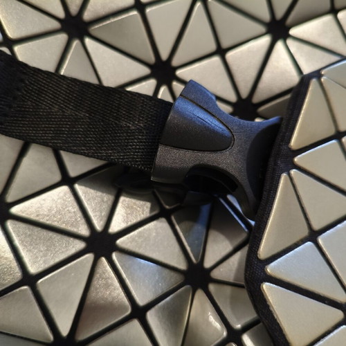 Geometric Backpack metallic silver Bao Bao style, like new