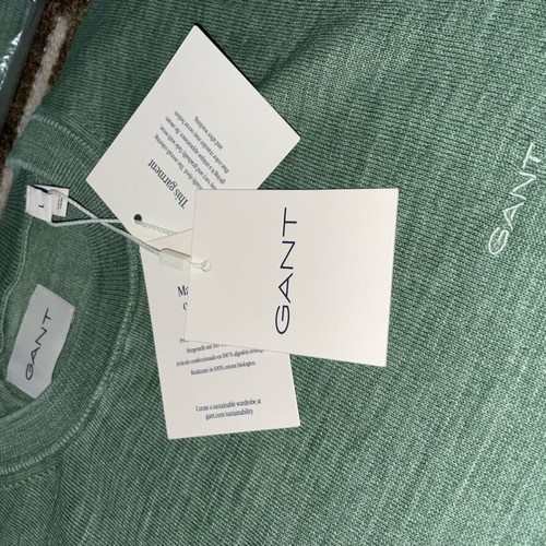 Gant L Green sweatshirt new, organic cotton, crew neck