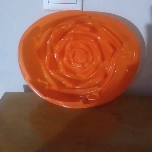 Silicone cake mold rose shape nonstick orange