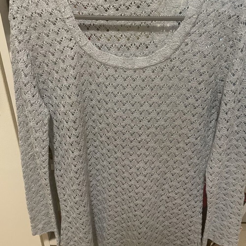 Embroidered airy blouse like new, turquoise, sizes M-L