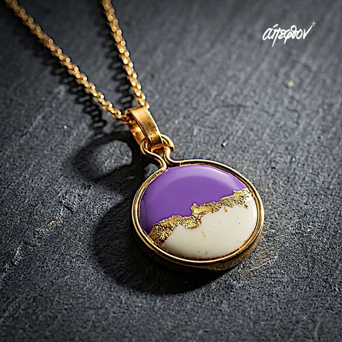 Aura of Dusk Necklace new, purple, white and gold by Άπεφθον
