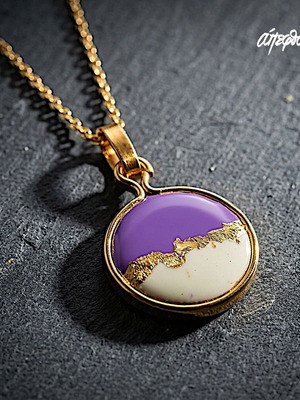 Aura of Dusk Necklace new, purple, white and gold by Άπεφθον