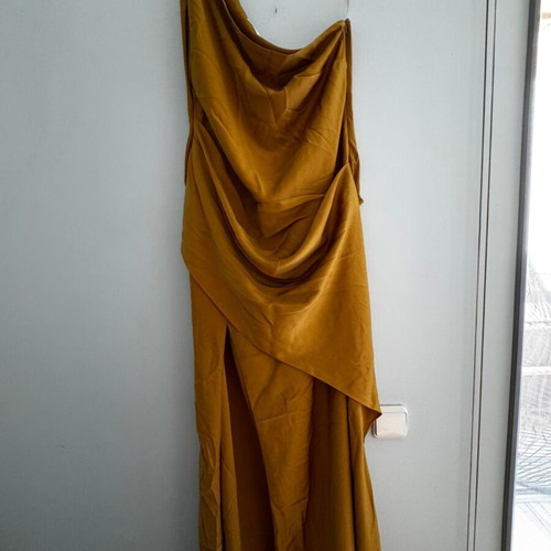 ASOS satin dress, orange yellow