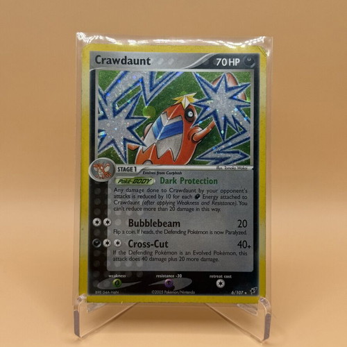 Crawdaunt #6/107 Holo Rare Pokémon Card used, EX Deoxys