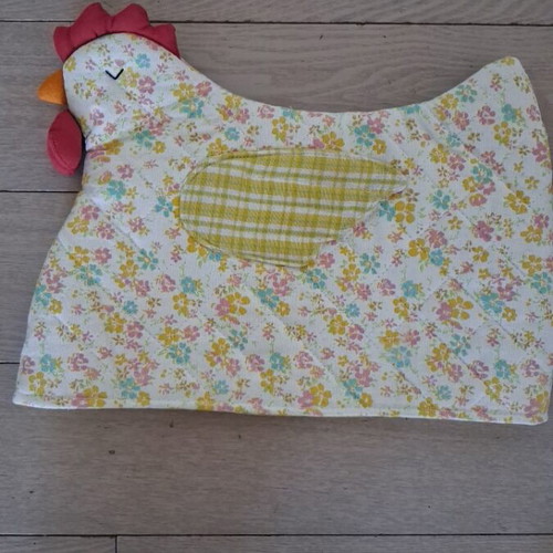 Fabric case like new, beige cotton with burgundy flowers
