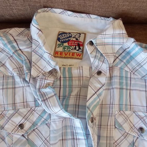Men's shirt like new, size L, blue