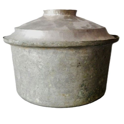 Copper Pot with Lid used, vintage kitchenware 17×12 cm