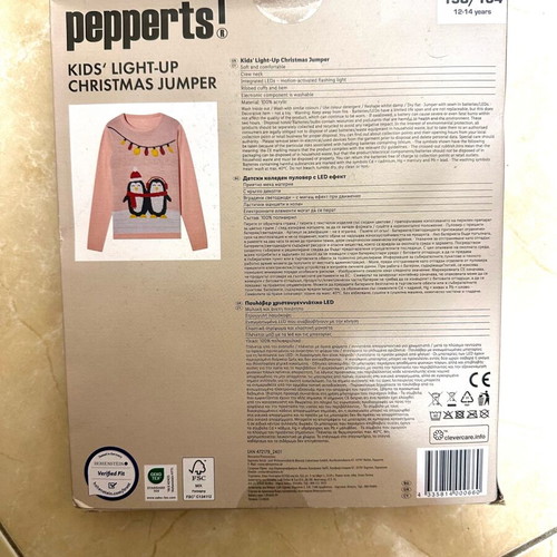 Pepperts warm jumper new with lights for 12-14 years