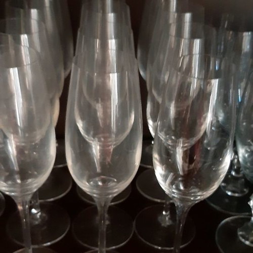 Crystal glasses used, pack of 12, height 21cm