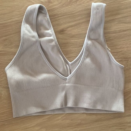 Oysho sports bra used, beige, size S
