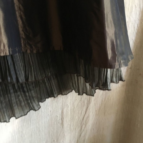 Vintage Eva&Claudi skirt, brown, asymmetrical with pleated lining, size M/38