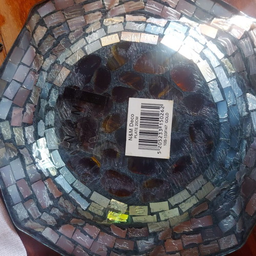 Decorative glass set with mosaic tiles like new