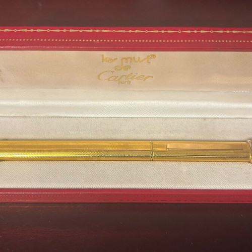 Les Must de Cartier Vendome Trinity Ballpoint Pen gold plated, like new