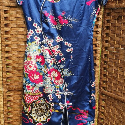 Qipao dress like new, blue multicolor, size S