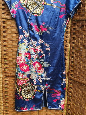 Qipao dress like new, blue multicolor, size S