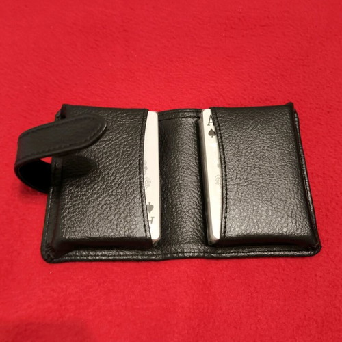 Two Playing Cards in Leather Case new, never used