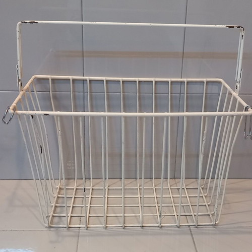 Storage basket used with hooks and handle