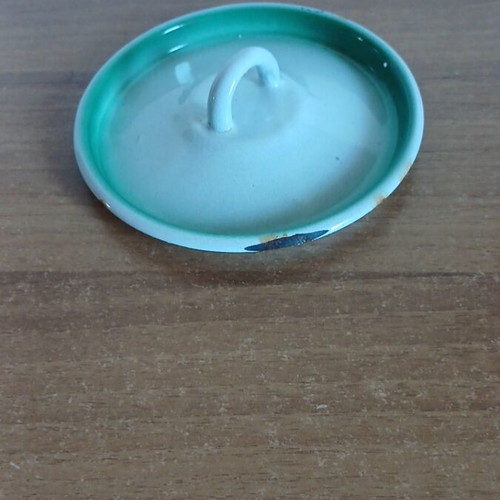 Enamel lid for small pot, used, 16 cm