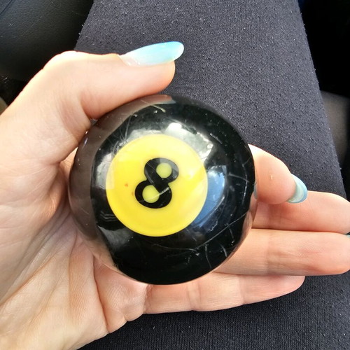 Billiard ball used, number 8 vintage