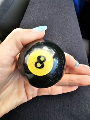 Billiard ball used, number 8 vintage