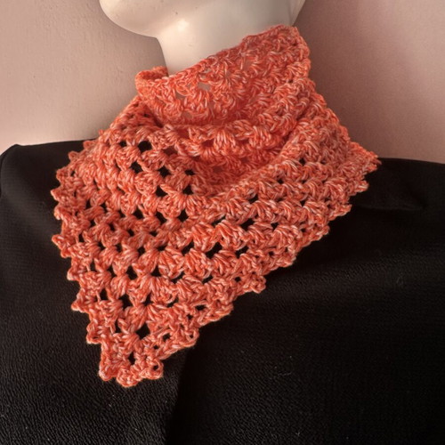 Handmade Crochet Bandana Beige and Orange