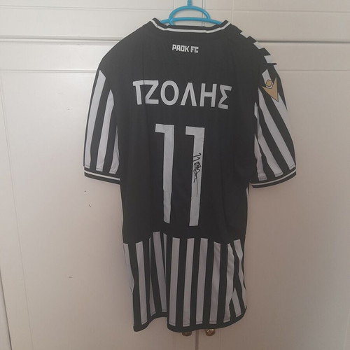 PAOK 2020-2021 Christos Tzolis Jersey with Player Signature, Size XL