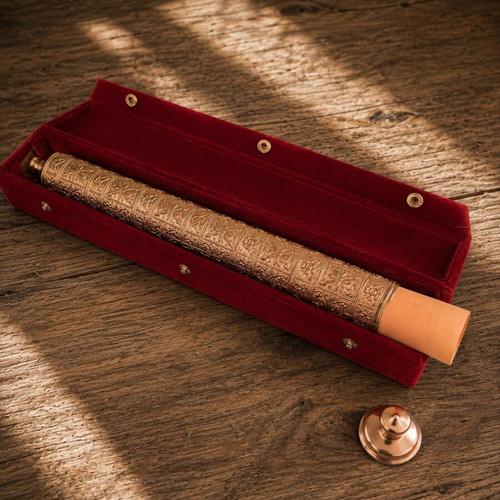 Metal Document Case like new with red velvet box