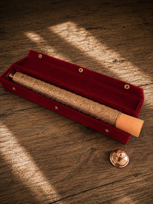Metal Document Case like new with red velvet box