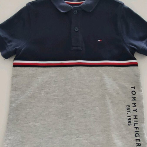 Tommy Hilfiger Polo Shirt for Boys 4 Years, Size 110, Like New, Gray and Blue
