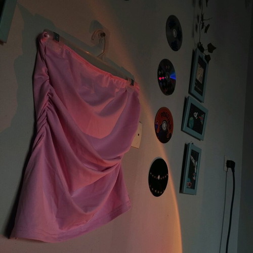 Shein pink strapless top new size M