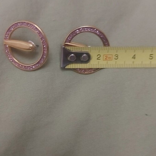 Steel earrings pink and gold like new