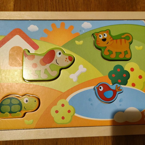 Puzzles game like new, 3 boards with sea and dinosaur themes