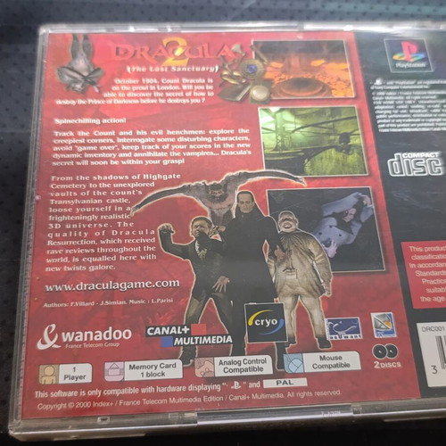 Dracula 2 PS1 game used, complete and in good condition
