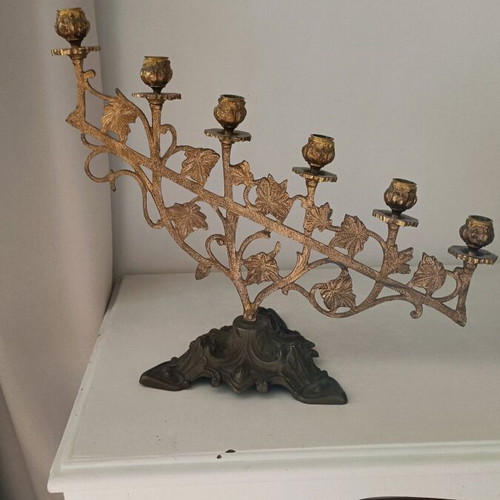 Candlestick 6-Holder Like New with Vine Branch Design