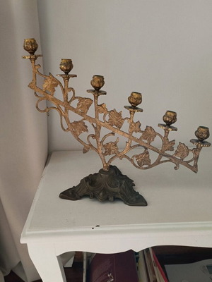 Candlestick 6-Holder Like New with Vine Branch Design