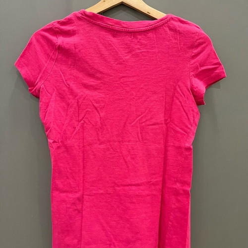 U.S. Polo Assn. short-sleeve t-shirt fuchsia like new with blue logo, size S