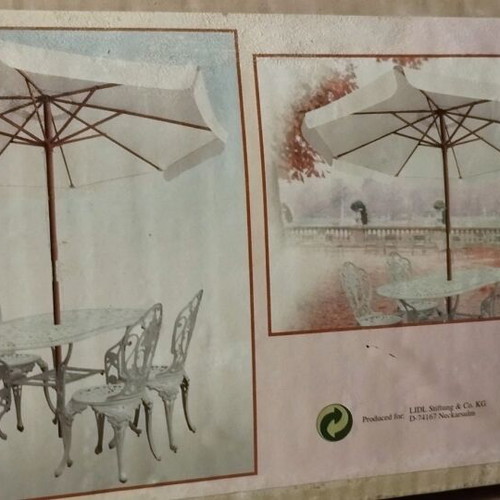 Wooden garden umbrella 3 x 2.5 meters new