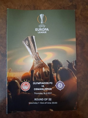 Official Olympiacos-Osmanlispor Europa League program like new