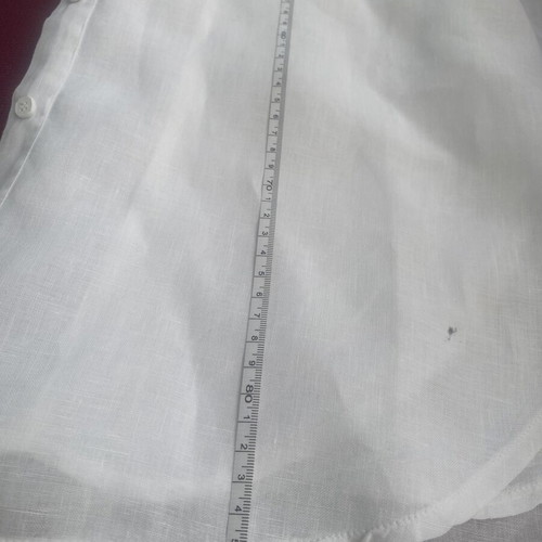 Oxford Company long women's linen shirt, white, size L