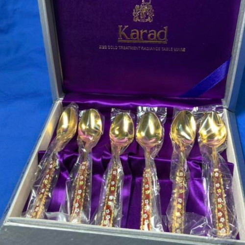 Κουταλάκια επιχρυσωμένα 22K LEC Karad Cloisonne Ιαπωνίας καινούργια
