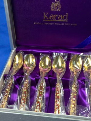 Κουταλάκια επιχρυσωμένα 22K LEC Karad Cloisonne Ιαπωνίας καινούργια