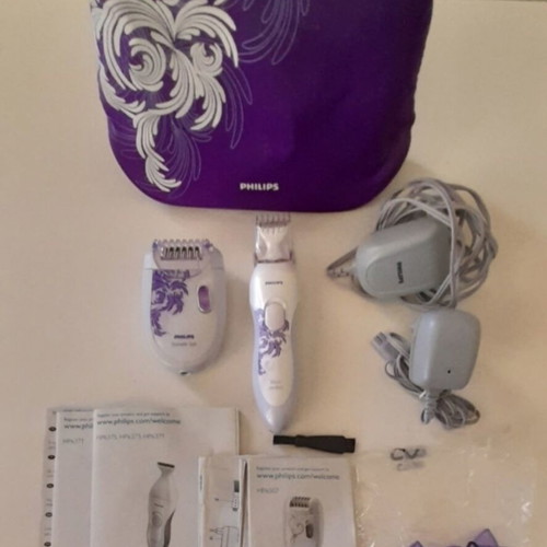 Philips hair removal set like new with full equipment and storage bag