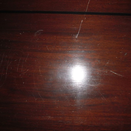 Side table used with drawer and brass knob, solid wood
