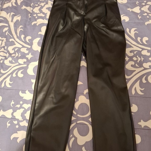 Leatherette pants black like new, size S