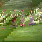 Фолклорна маслена картина употребявана със сцена от празник